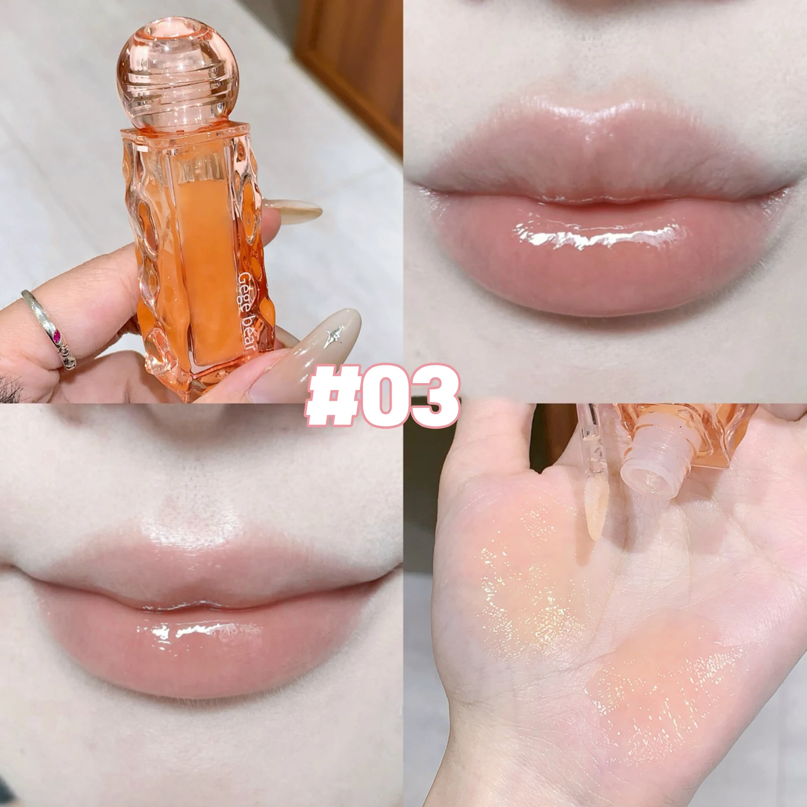 Bálsamo labial hidratante de larga duración, aceite labial hidratante, brillo, cuidado de los labios, brillo transparente