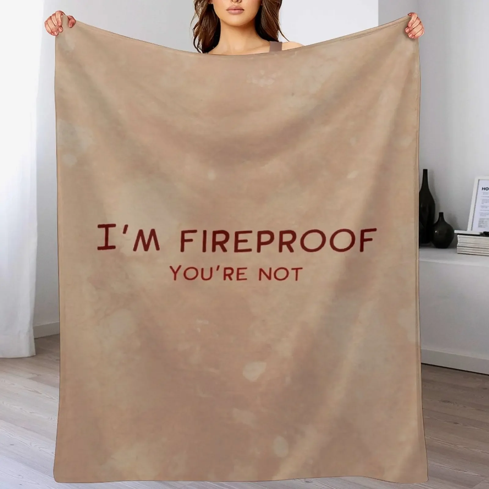 

I'm Fireproof Throw Blanket Hairy Thin Vintage For Decorative Sofa Blankets