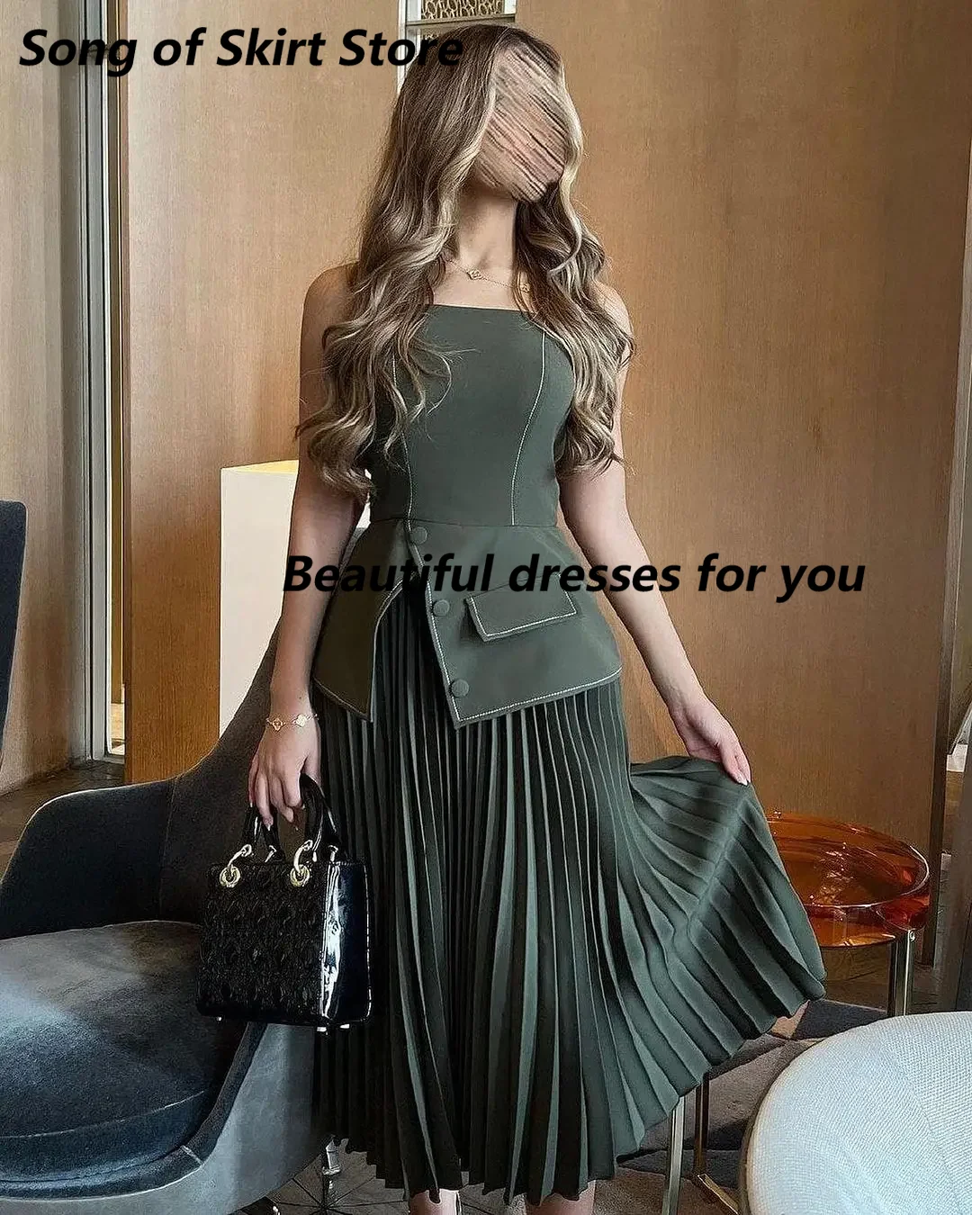 Vestidos de fiesta personalizados de Arabia Saudita, vestidos modernos plisados con cuello cuadrado y corte en A para ocasiones formales, vestidos cortos de noche para fiesta