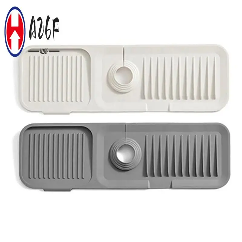 A26F-2PCS Silicone Faucet Splash Pad Bathroom Kitchen Mat Anti-Splash Drain Pad Faucet Bottom Waterproof Thickening