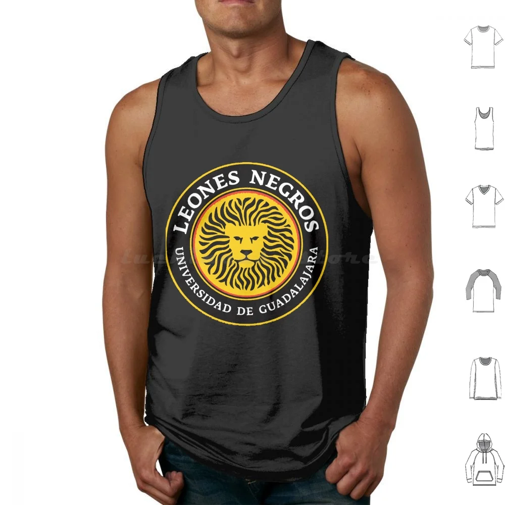 Leones Negros-Udeg-Club Universidad De Guadalajara, de México, Camisetas Clásicas, Camisetas sin Mangas, Estampado de Algodón, Leones