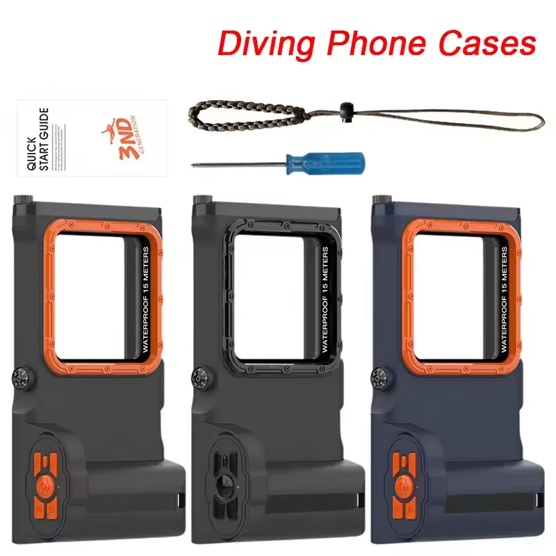 

Профессиональные чехлы для телефонов для дайвинга для iPhone 16 15 14 13 Pro Max Xiaomi, водонепроницаемый чехол с глубиной 15 м для Samsung S25 24 23 22 Ultra