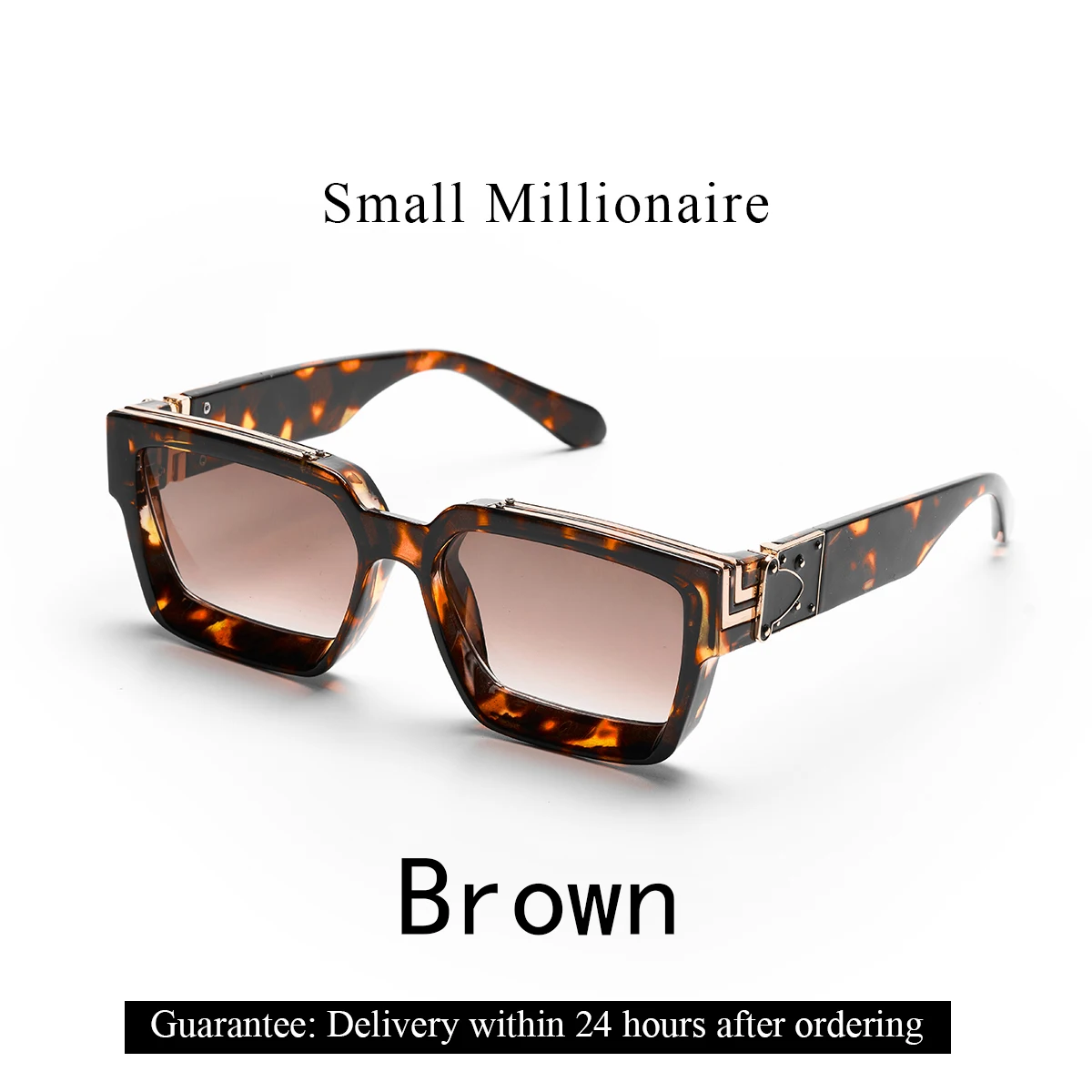 Ruiao Retro Schwarze Millionaire Shades Luxus-Sonnenbrille 2026 für Herren Designer Marken-Sonnenbrille Quadratische Sonnenbrille für Männer und Frauen