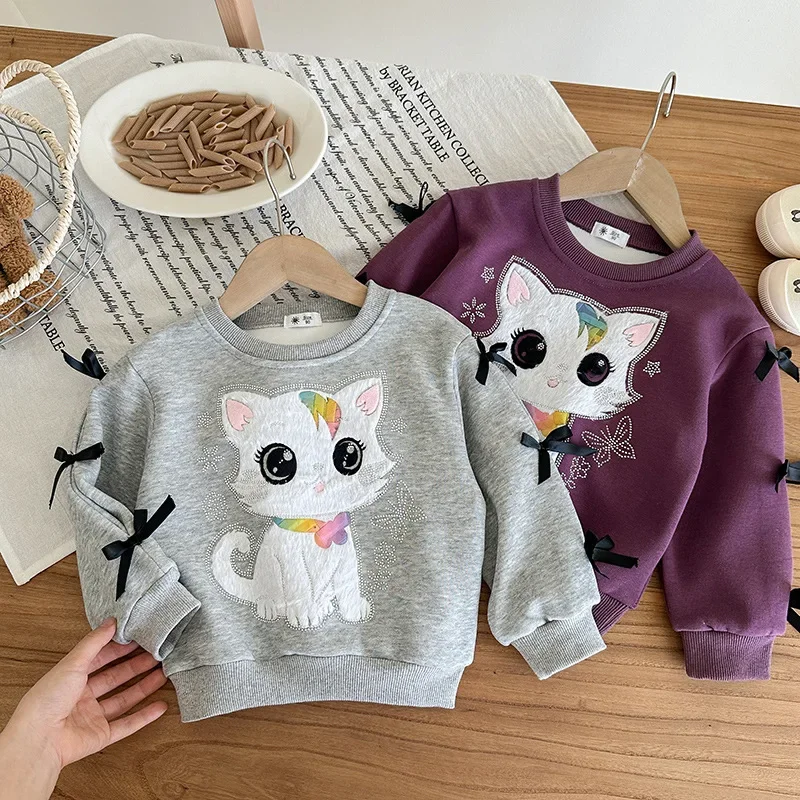 

Girls' Autumn Long Sleeve Set - Cartoon Print Top & Pants | Cute 2-Piece Outfit for Toddlers Girl Clothes