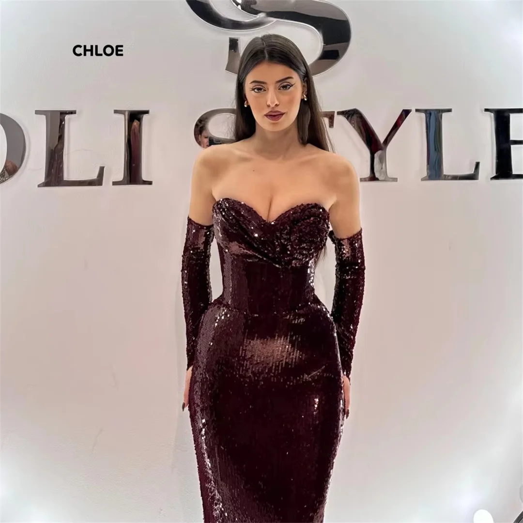 Robes de bal de luxe à épaules dénudées, robes de soirée élégantes, sur mesure, queue de poisson, manches courtes, robe de bal, 2025