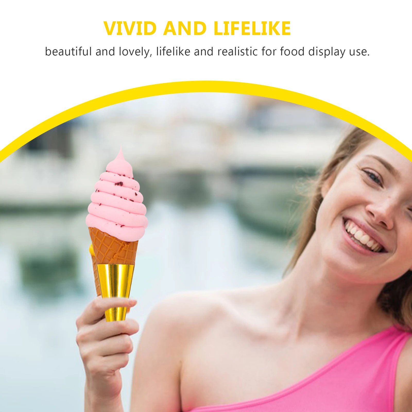 

Simulation Ice Cream Fake Dessert Cone Prop Realistic Artificial Desserts Photo Model Cake Display Models Props
