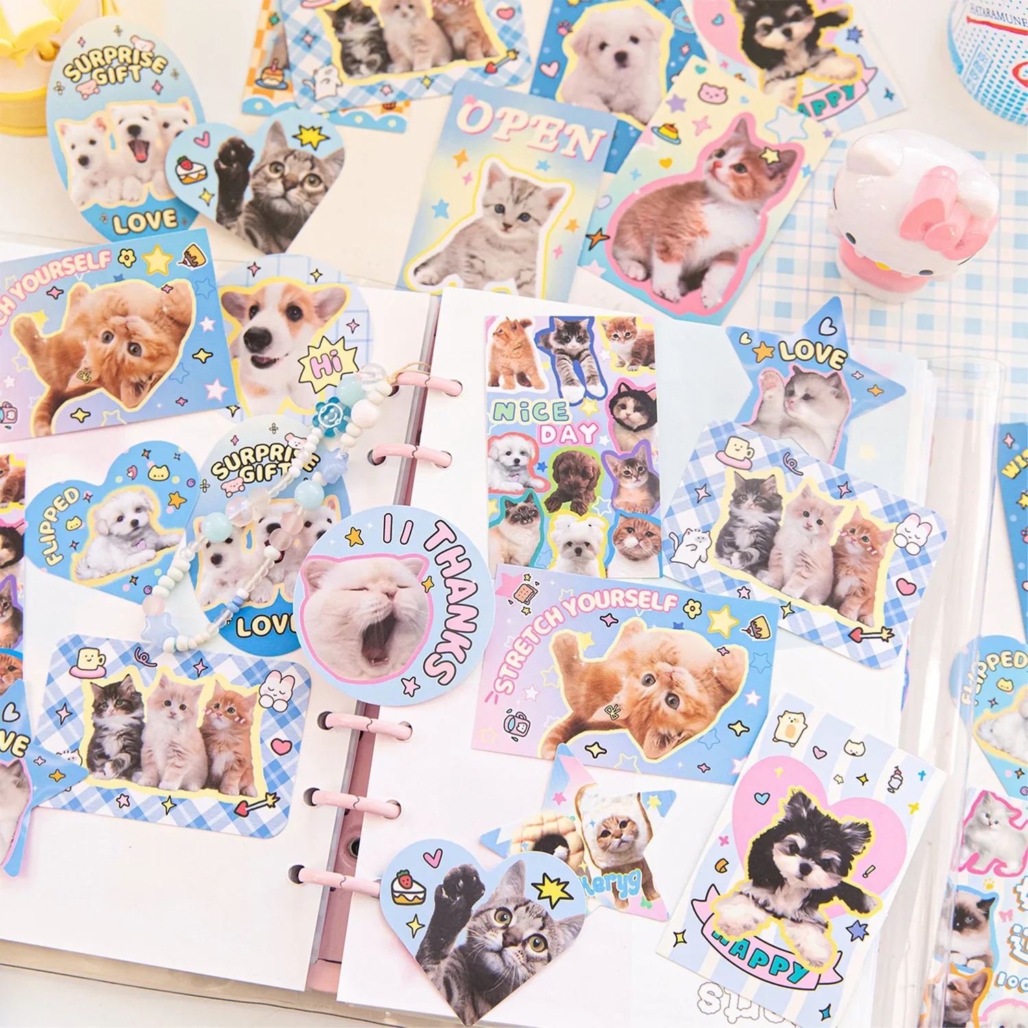 30sheet/set Kawaii Sticker Cute Cartoon Puppy Dog Stationery Sticker DIY Decor Scrapbook Sticker Student Supplies