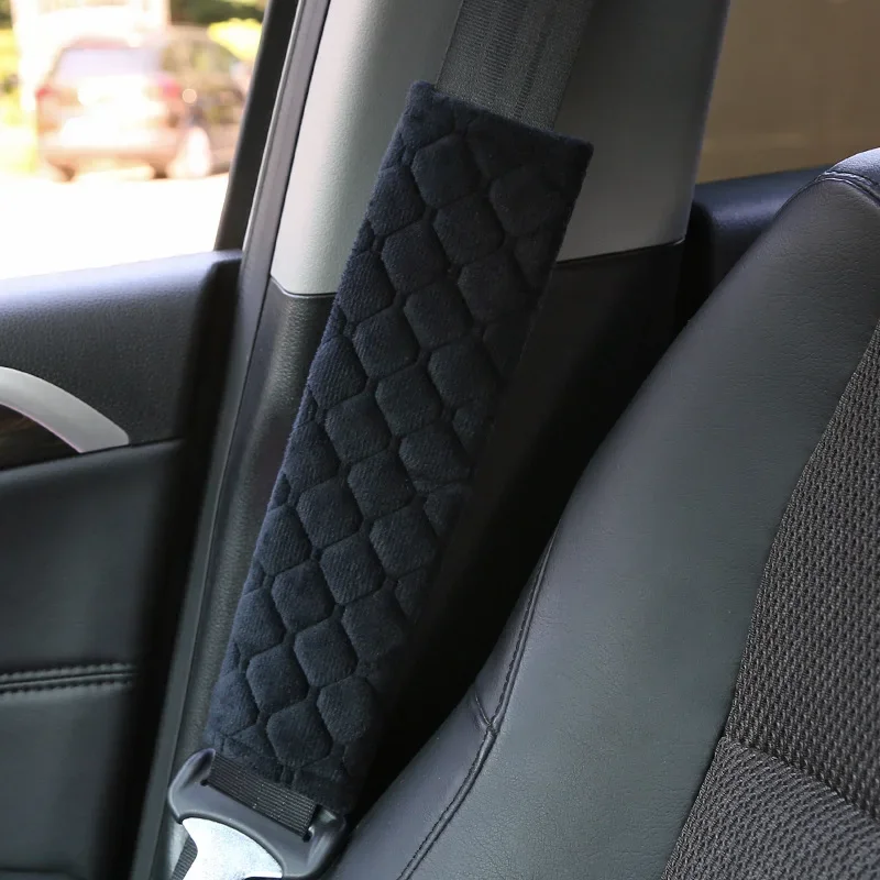 Universal Car Seat Belt Cover Adjustable Plush Shoulder Pad for Kids Adults Soft Car Interior Accessories 2Pcs