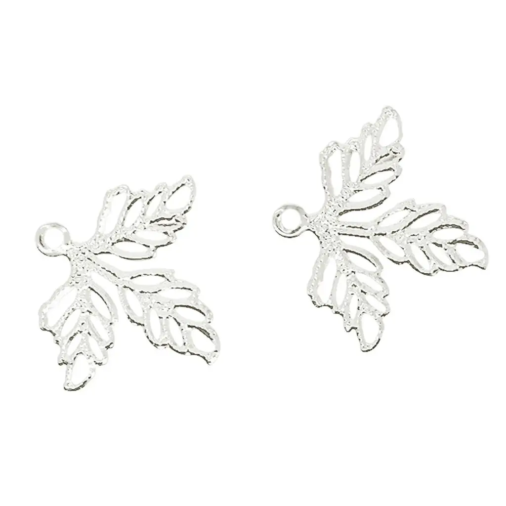 200 Pcs Leaf Charms Pendants Fit DIY Earring Hair Accessory