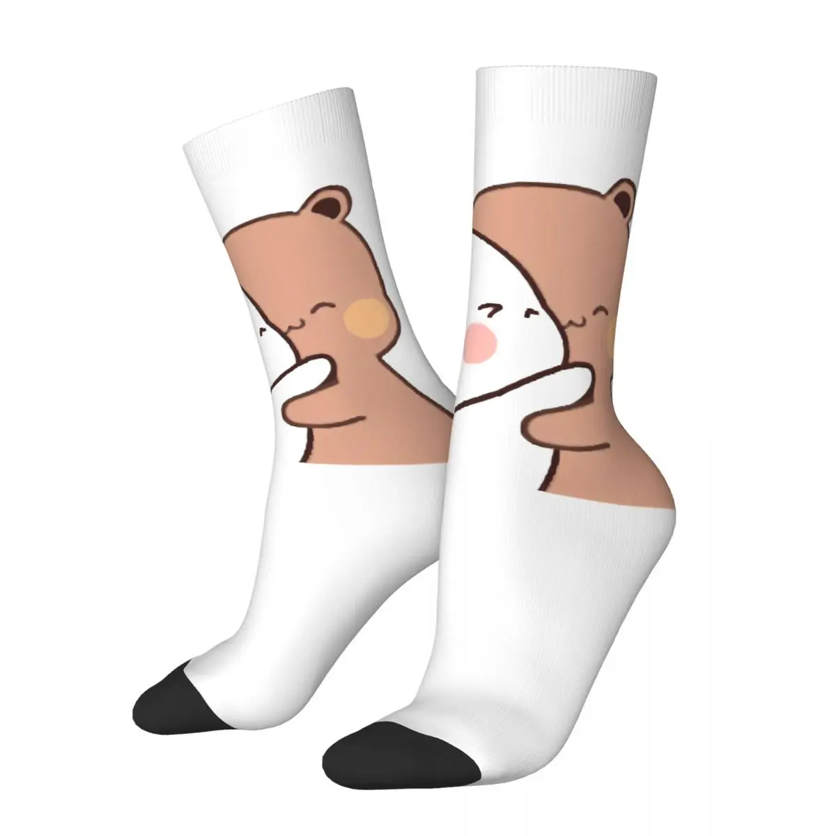 Happy Funny Men's compression Socks Classic Vintage Harajuku Milk and Mocha Bubu Dudu Street Style Casual Crew Crazy Sock