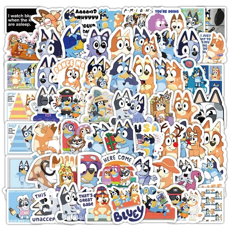 

Новые наклейки с граффити Bluey, 103 шт., модные отдельные декоративные наклейки для телефона, водонепроницаемые наклейки