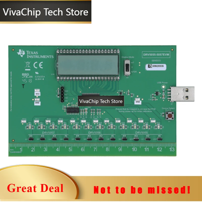 VivaChip TechDRV5055-5057EVM Linear Hall Effect Magnetic Sensor Development Board High Sensitivity For Position Sensing