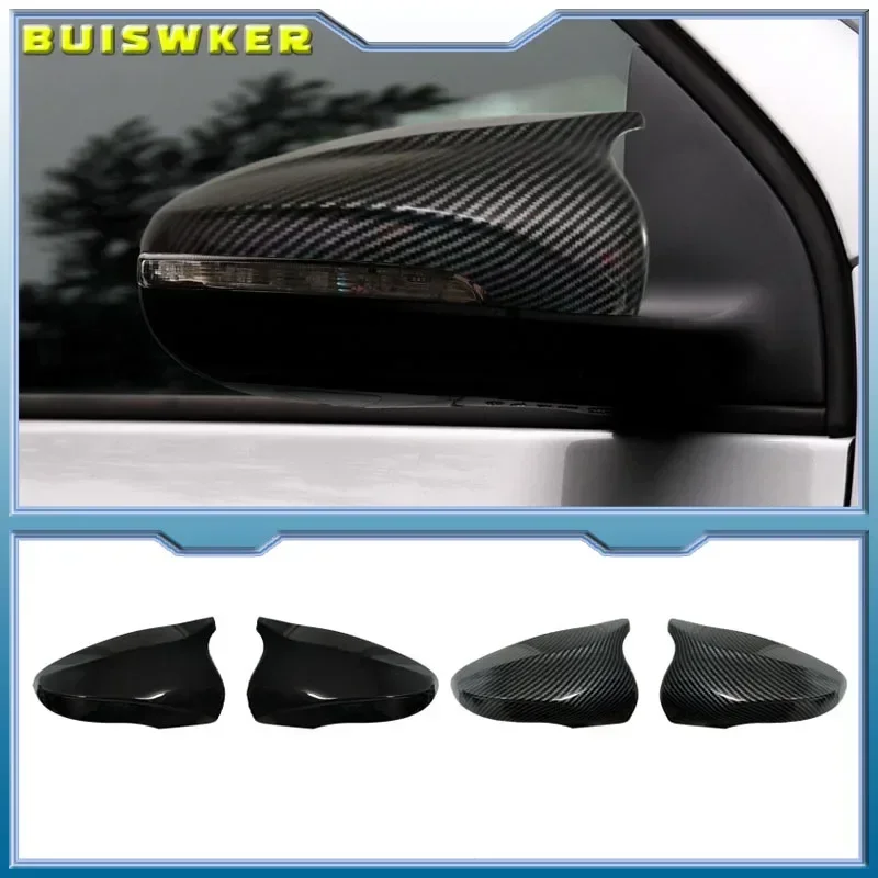 

For Volkswagen Golf 6 MK6 GTI GTD 2009-2013 Carbon Fiber Pattern Mirror Case Black Side Wing Rearview Mirror Cover