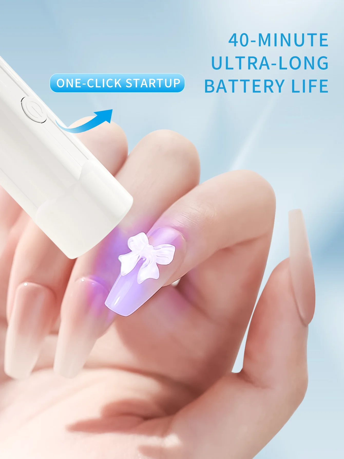 1 قطعة المحمولة مانيكير Led مسمار مصابيح القلم مصابيح مسمار صغيرة للأظافر كاذبة مجفف ضوء آلة تجفيف إصبع واحد لأظافر الأصابع