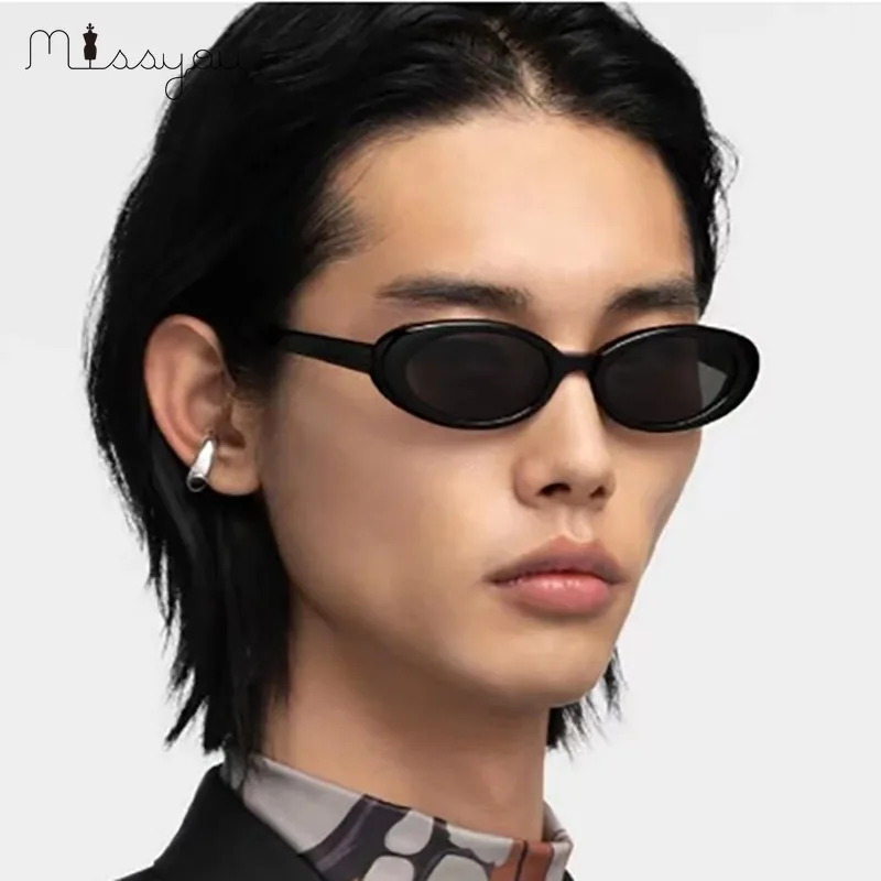 2024 Retro Black Sun Glasses Female Fashion Oval Vintage Sungalsses Women Brand Designer Small Frame Shades Driver Oculos De Sol