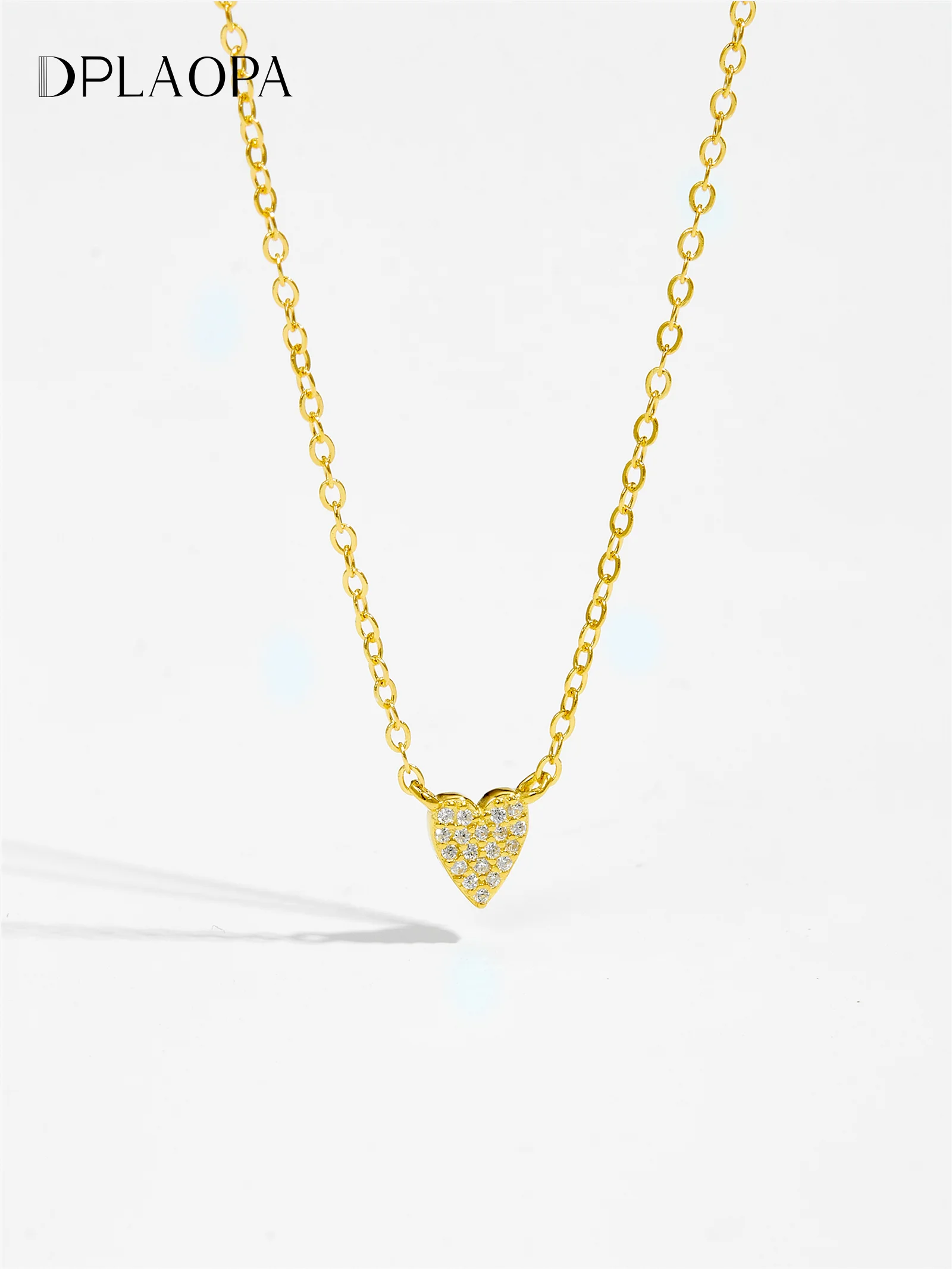 

DPLAOPA Стерлингового Серебра 925 пробы Pave CZ Циркон Любовь Сердце Кулон Длинная Цепочка Ожерелье Роскошные Изящные Ювелирные Изделия 2025 Свадебный Подарок Драгоценности