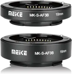 Meike MK-S-AF3B AF Makro Uzatma Tüpü Plastik Süngü 10mm +16mm Sony E-mount A6600 A6500 A6400 A6300 A7 A7II NEX7...