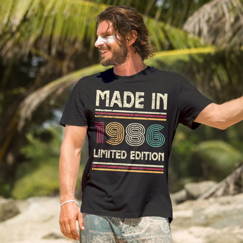 Made in 1986 Mens T Shirt 40th Birthday Gift Vintage Forty Years Old Creativity Style Harajuku Aesthetic Clothe New Casual Tops