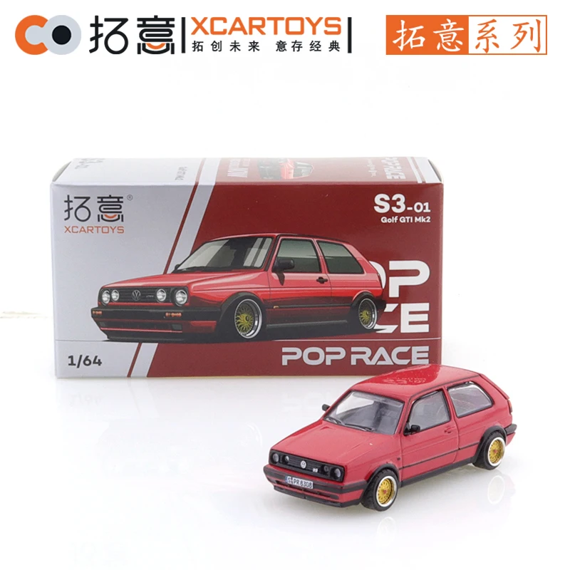 

XCarToys 1/64 POPRACE GTI GTI Mk2 Red Alloy Diecast Model Car Friends Gifts Collect Ornaments Kids Xmas Gift Toys for Boys