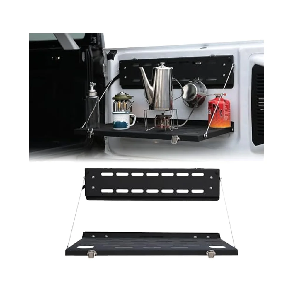 

JROAD 2021-2025 For Ford Bronco Dual Door Accessory Storage Single Layer Tailgate Table MOLLE Panel Rear Foldable Cargo Shelf St