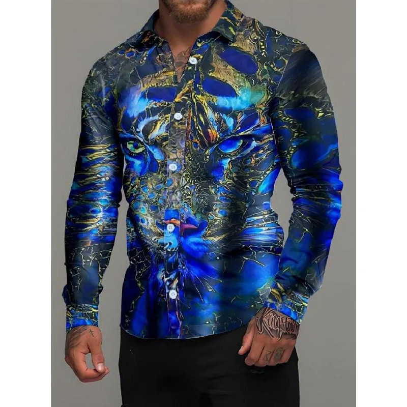 

Youth Printed Shirt Youthful Floral Print Casual Button-Up Cotton Shirt for Young Men And Women Spring Summer Autumn Wear
