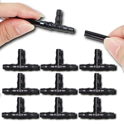 50PCS High-quality Plastic Dripper Watering grows Tee 1/4 Inch Hose Connector Joint Hose Outdoor Irrigation Tools for 4/7mm Hose