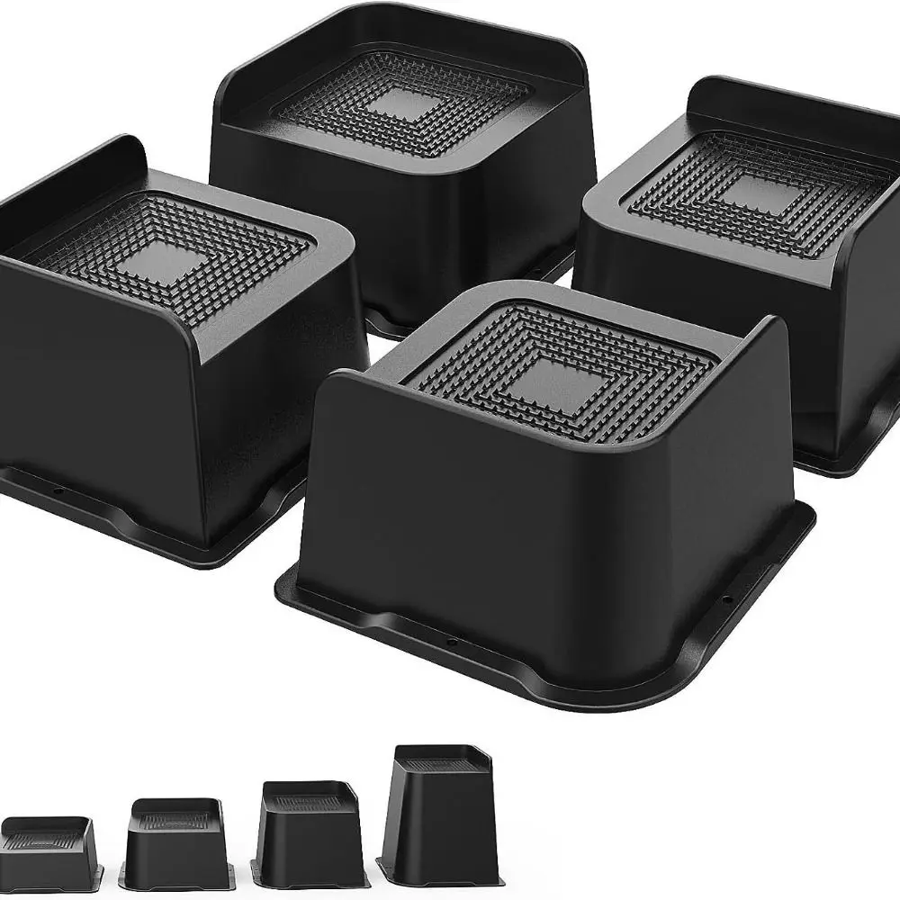 4 Pcs/Set Professional 1-6 Inch Bed Risers Heavy-Duty Support Oversized Furniture Risers Bed Lifter Couch Sofa Table Chair Leg