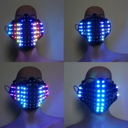 Halloween Mask Colorful Led Mask Party Masque Masquerade Masks Neon Mask Light Glow In The Dark Horror Mask Glowing Mask