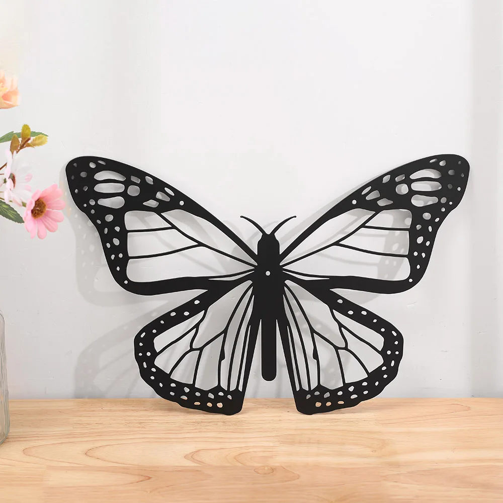 

Silhouette Butterfly Art Mural Room Decor Aesthetic Wall Black Cutout Metal Sign Vintage Garden Decoration