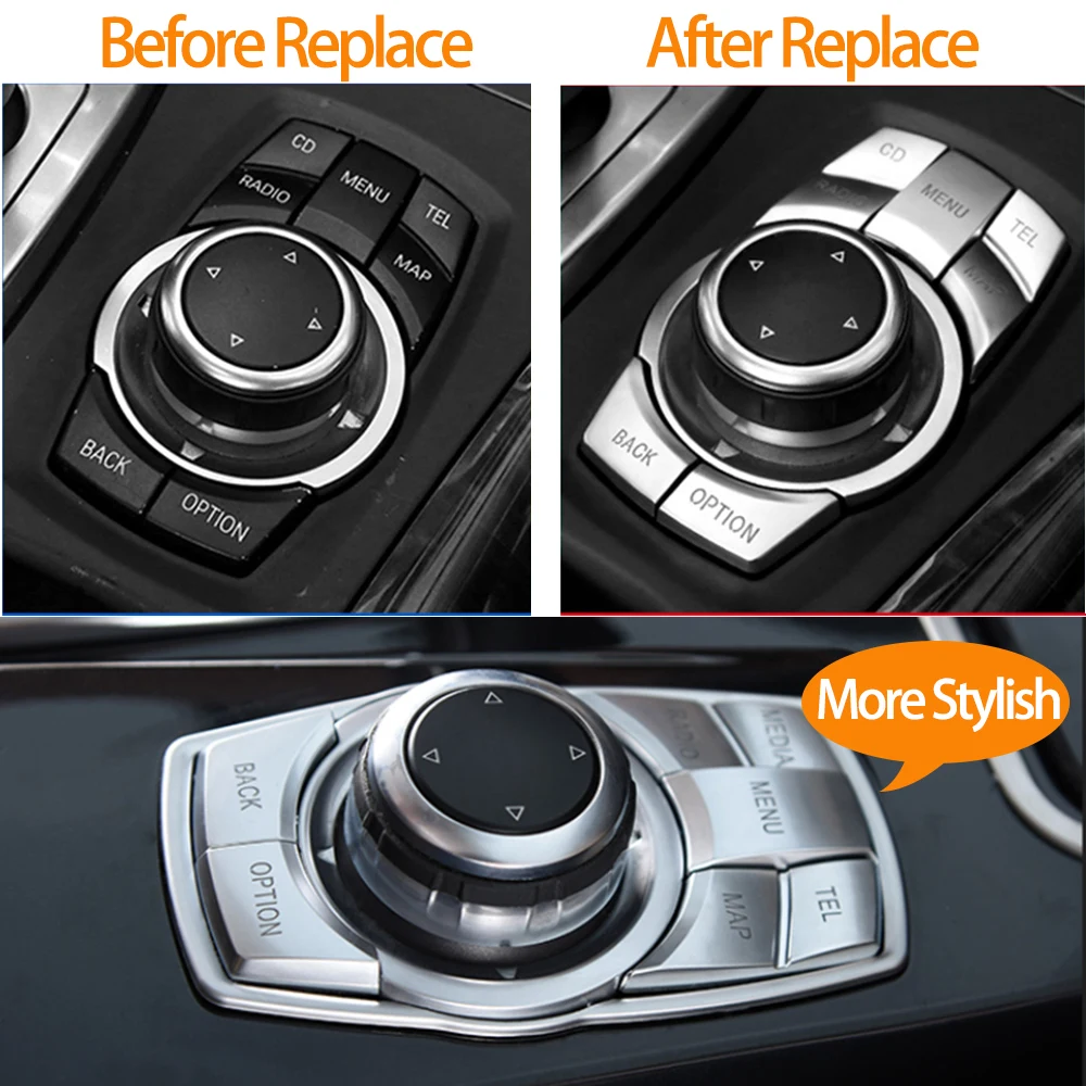 Interior Car CIC IDrive Multi Media Knob Menu Buttons Replacement For BMW E60 E61 E63 E64 E81 E82 E87 E88 E89 E90 E92 E70 E71