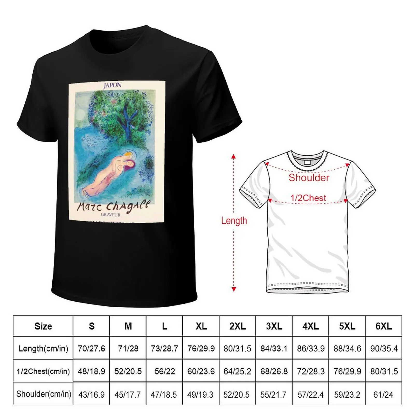 Marc Chagall - Exhibition poster Japon 1987 T-Shirt Quick Dry Sports Short Sleeve Tee