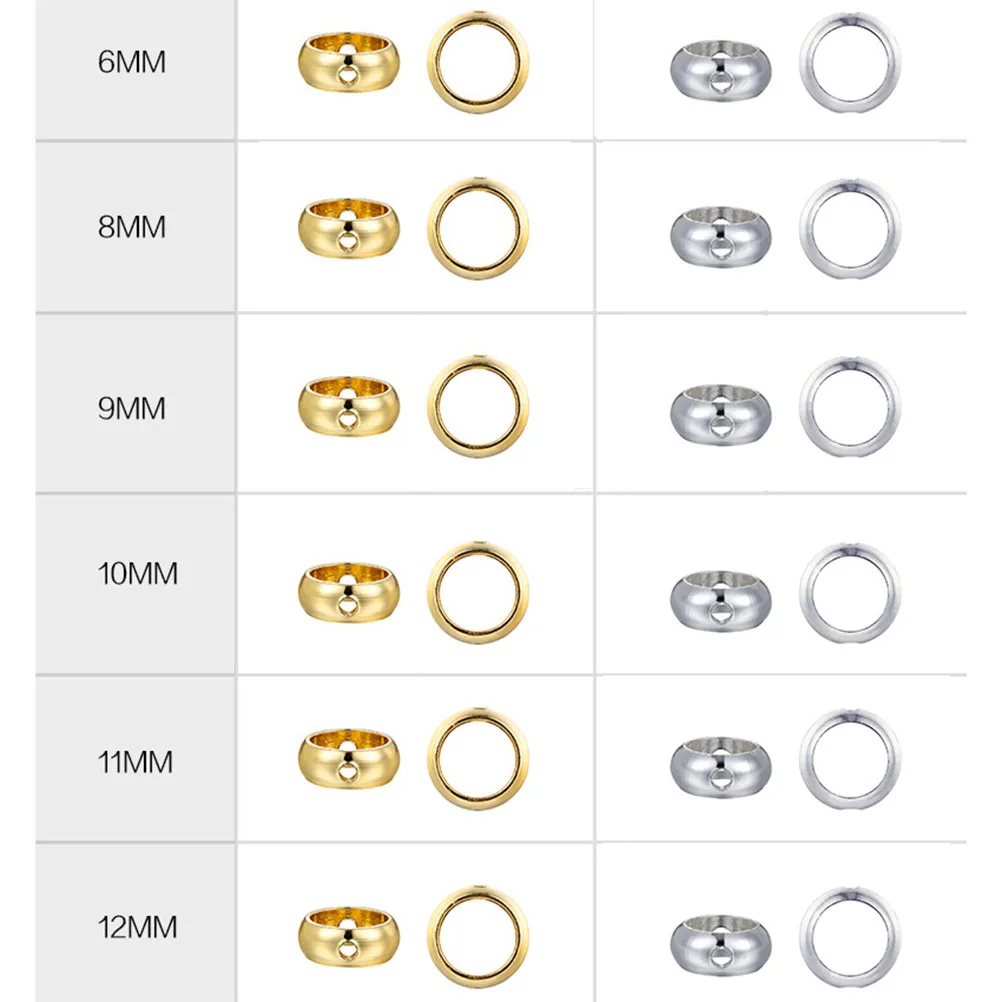 

20pcs Earrings Accessory Double Holes Circular Rings DIY Bracelet Accessory Metal Circular Rings (Silver Outside Diameter 6mm In