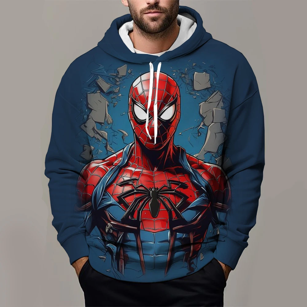 Spiderman Boys and Girls Hoodie Hulk Men's Hoodie 3D Printing Marvel Pullover MINISO Men's Hoodie Autumn Fashion Men's Clothing