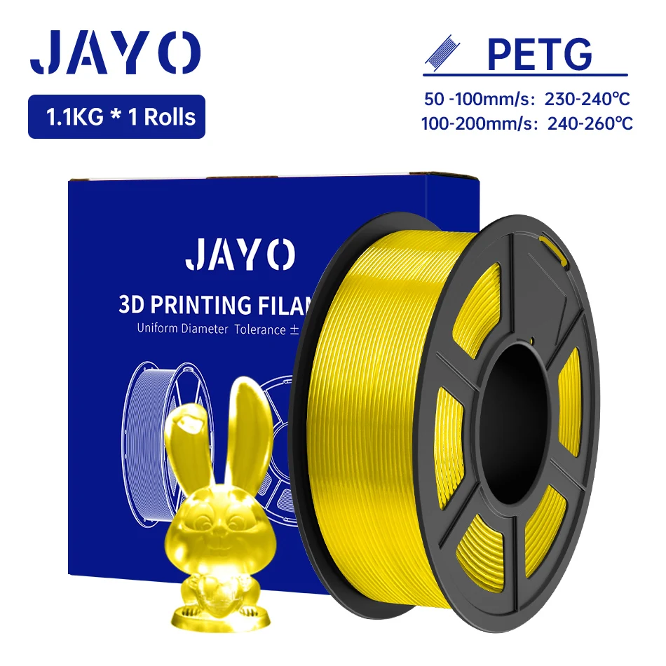 JAYO PETG/PETG Helder 3D-printerfilament 1,75 ± 0,02 mm 1,1 kg/rol Hoge taaiheid Netjes gewonden filament Geschikt voor de meeste FDM-printers