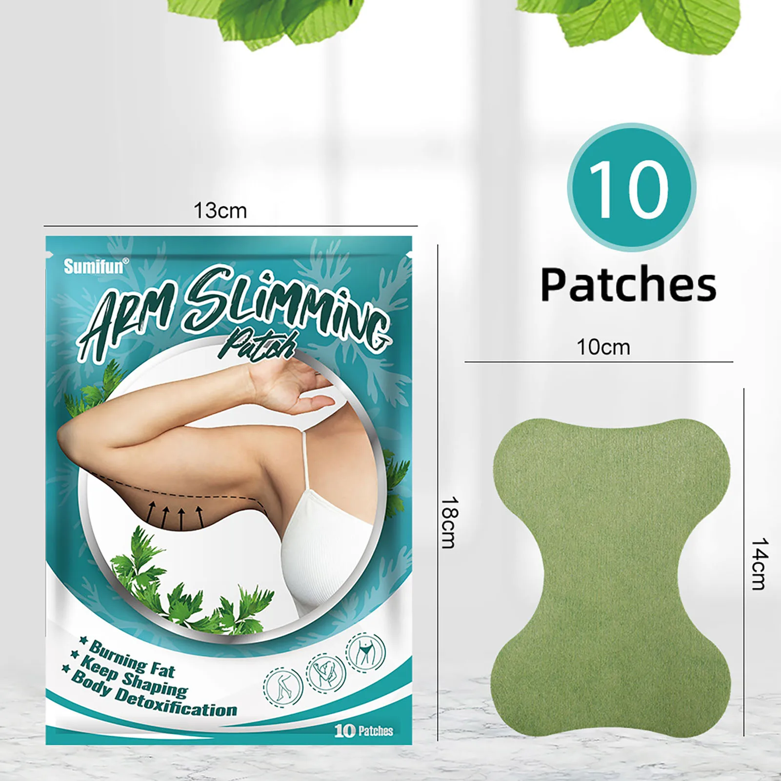 10pcs Thin Arm Patches Weight Loss Cellulite Removal Fat Burning Slimming Body Massage Shaping Herbal Warm Moxibustion Plasters