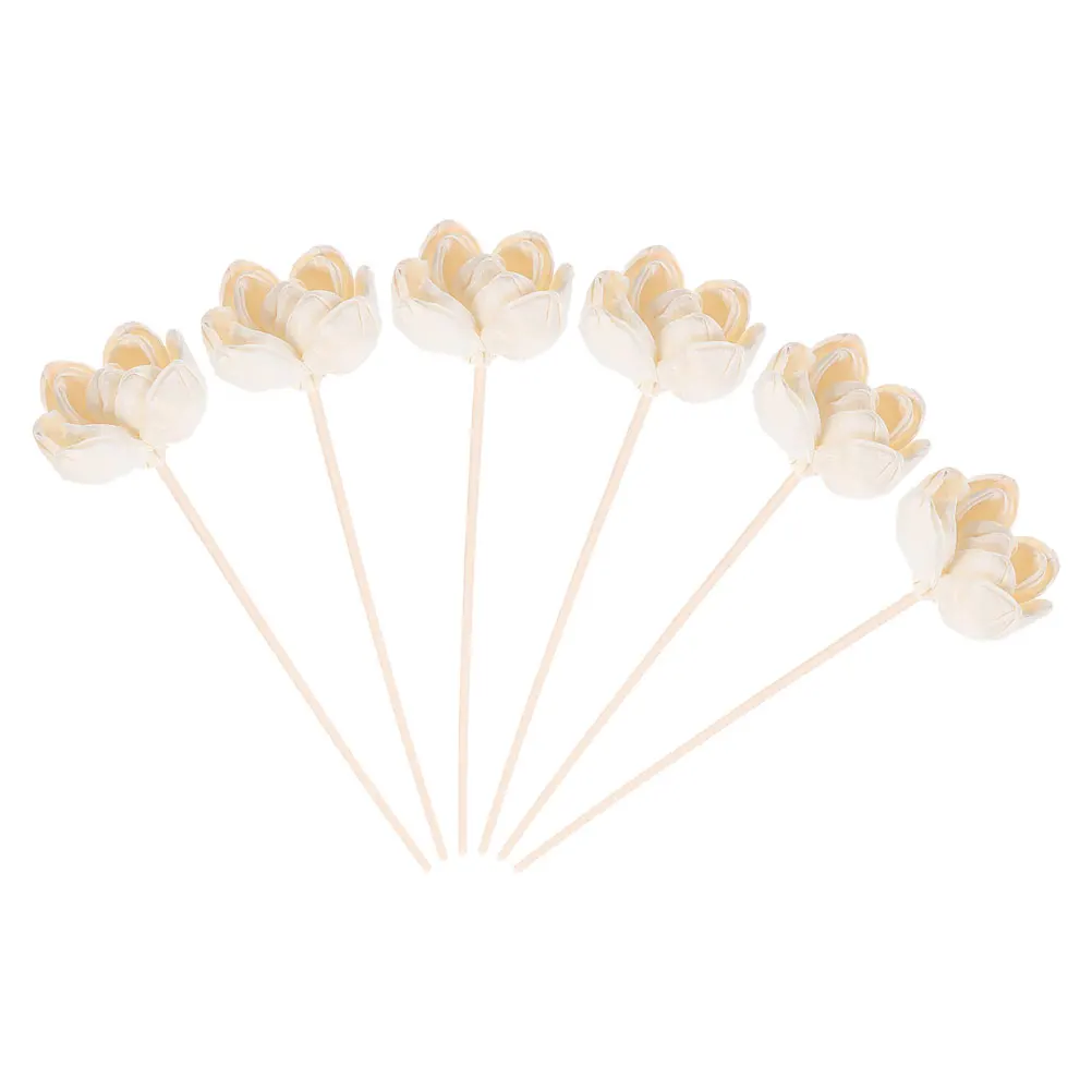 

6pcs Rattan Diffuser Sticks Essential Oil Flower Reeds For Home Office Decor Aromatic Fragrance Refills Wood Aroma Sticks