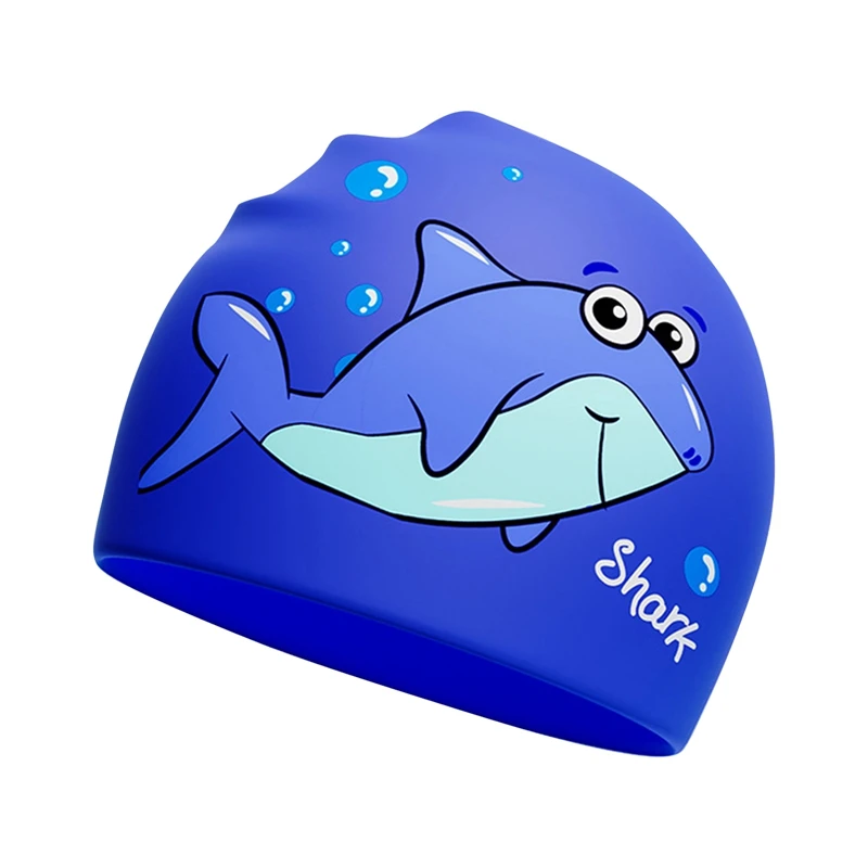 Cartoon Pattern Swimming Cap Unicorn Shark Printing Hair Cover Boys Girls Professional Beach Diving Surfing Caps Silicone Hat