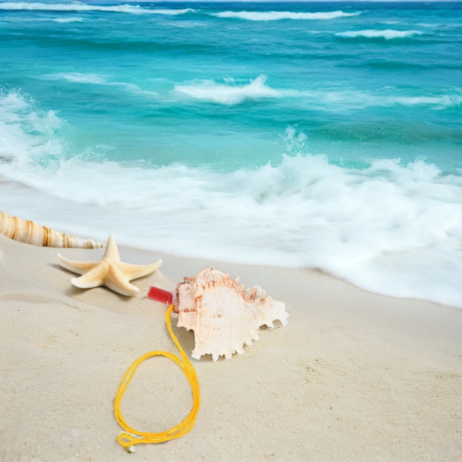 Genuine Conch Whistle Instrument 9-10Cm Natural Seashell Design Melodious Tone for Beach Party Wedding Decor Outdoor Music