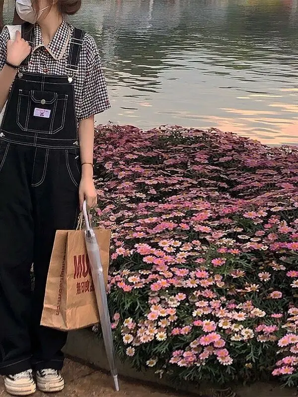 Slimming Embroidered Denim Overalls for Women Trendy Spring Autumn plus Size Design Casual Comfortable  Pants