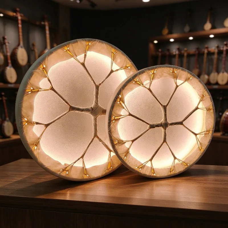 Meditation Shaman Drum Adult Children Shaman Drums Professional Sheepskin Drum 40-60cm Beige Beginner Percussion Instruments