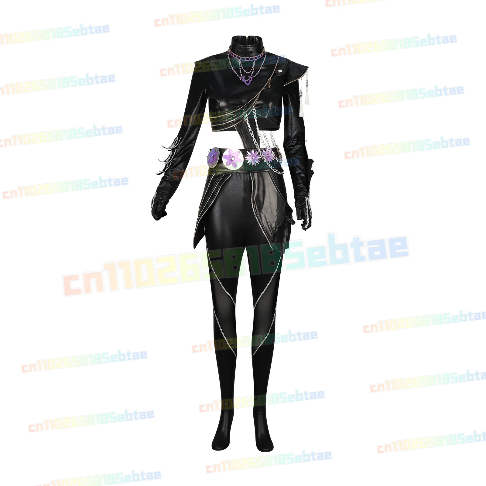أزياء أنيمي Kpop شيطان هنتركس رومي التأثيرية الجديدة أسود أرجواني بذلة من البولي يوريثان ملابس داخلية مثيرة للنينجا جيرا disfraz halloweeen mujer