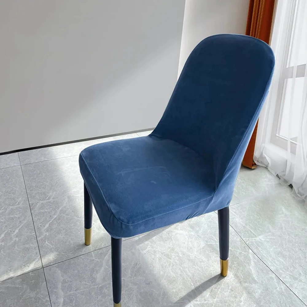 1 Pieces Real Velvet Fabric Super Soft Chair Cover Luxurious Office Seat Cases Tretch Chair Covers For Dining Room Hotel