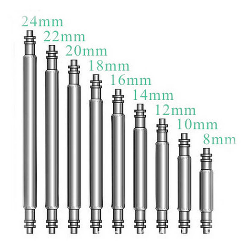 1.5mm 1.8mm Diameter Stainless Steel Watch Spring Bars 10pcs 20pcs Spring Rod Link Pins 16/17/18/19/20/22/23/24 Watch Accessory