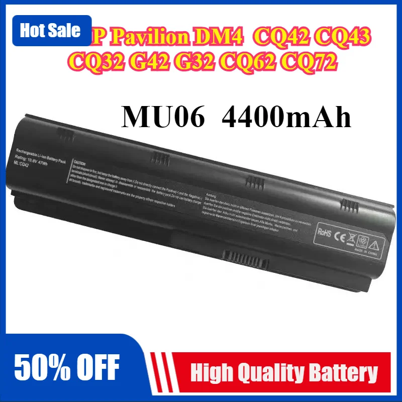 MU06 MU09 593553-001 593554-001 Battery for HP Pavilion DM4  CQ42 CQ56 CQ57 CQ62 G4 G6 G7 DV3-4000 DV5-2000 DV6-3000 DV7-6000