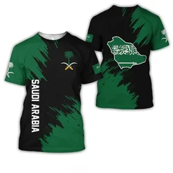 Saudi Arabia Middle East Arabian Style 3D Printed Polyester T-shirt, Crewneck Casual Summer T-shirt for Men and Women