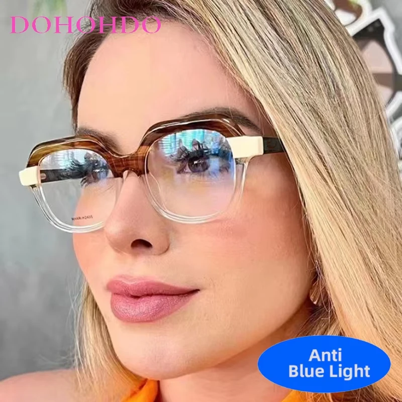 

Vintage Brand Designer Square Women Man Blue Light Blocking Glasses Optical Spectacle Protection Eyeglasses For Office Work Очки