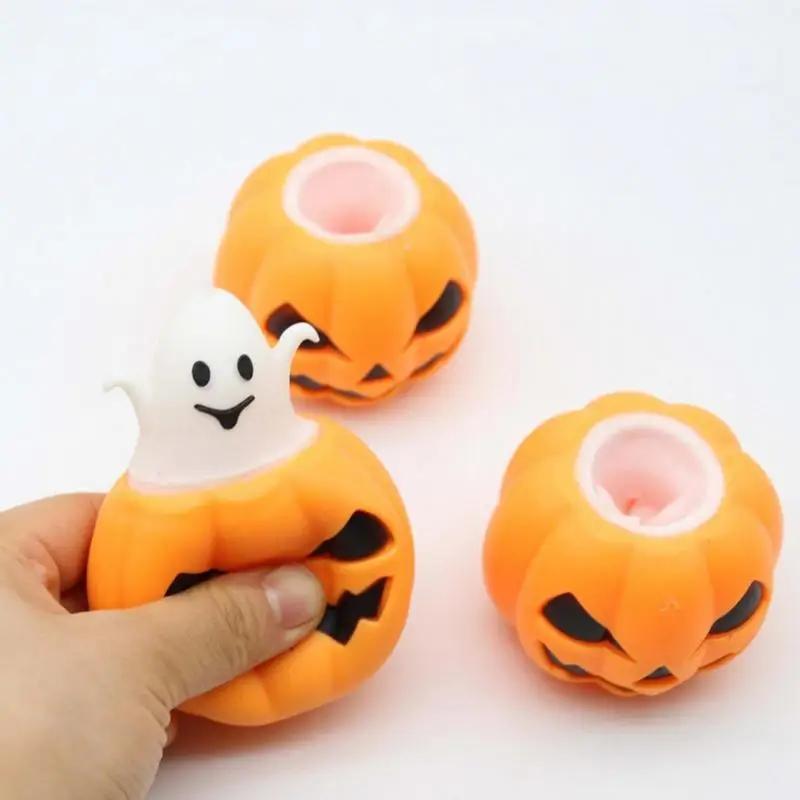 

Halloween Squeeze Toy Kids Funny Pumpkin Ghost Squishy Decompressions Toys Relief Stress Vent Ball Halloween Party Decor Prop