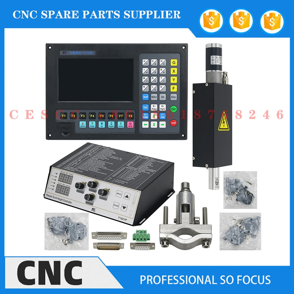 F2100B pengontrol CNC 2 sumbu + البلازما F1621 + pengigat 2400 مللي متر/القضيب yen mesin pemotong البلازما CNC