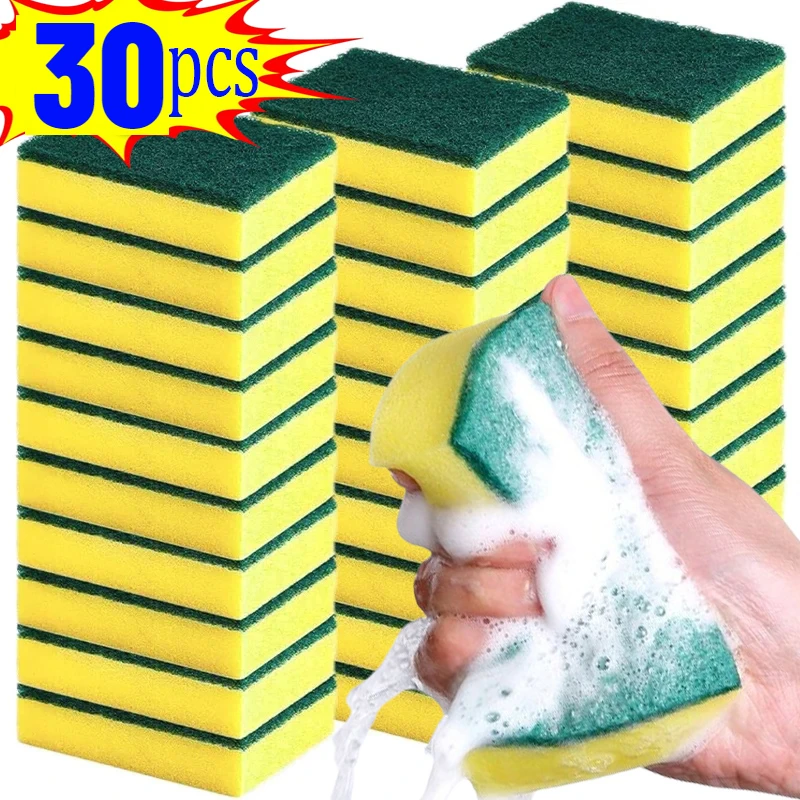 

30/1PCS Kitchen Dishwashing Sponges Dust Cleaning Sponge Wipe Double Sided Soft Sponge Cleaning Rag Home Office Kitchen Tools