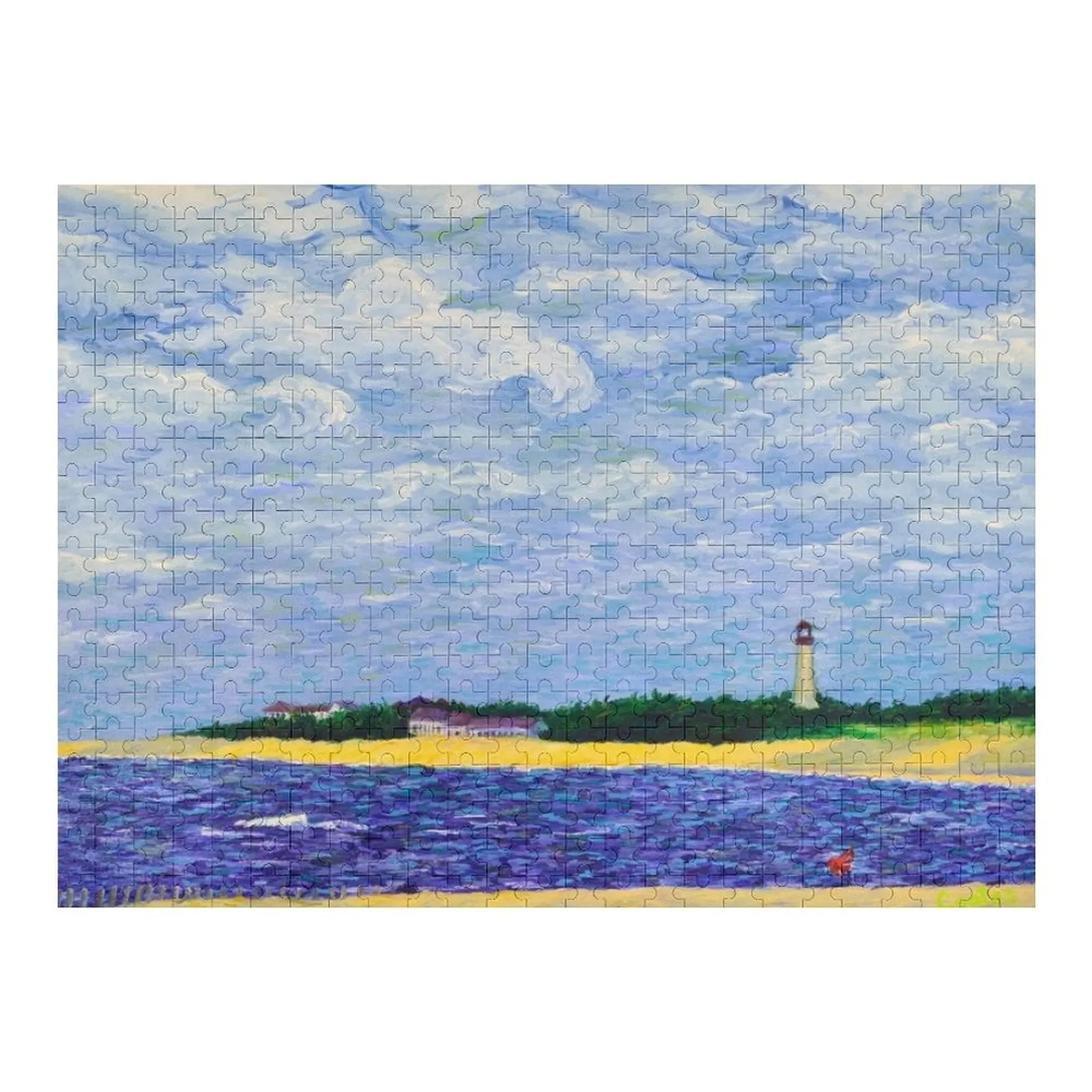 จิ๊กซอว์ภาพประภาคารเคปเมย์ ของเล่นไม้ ของเล่นสั่งทำพิเศษสำหรับเด็ก ปริศนาไม้สำหรับผู้ใหญ่